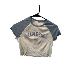 Garage Palm Beach Blue White Baby Tee